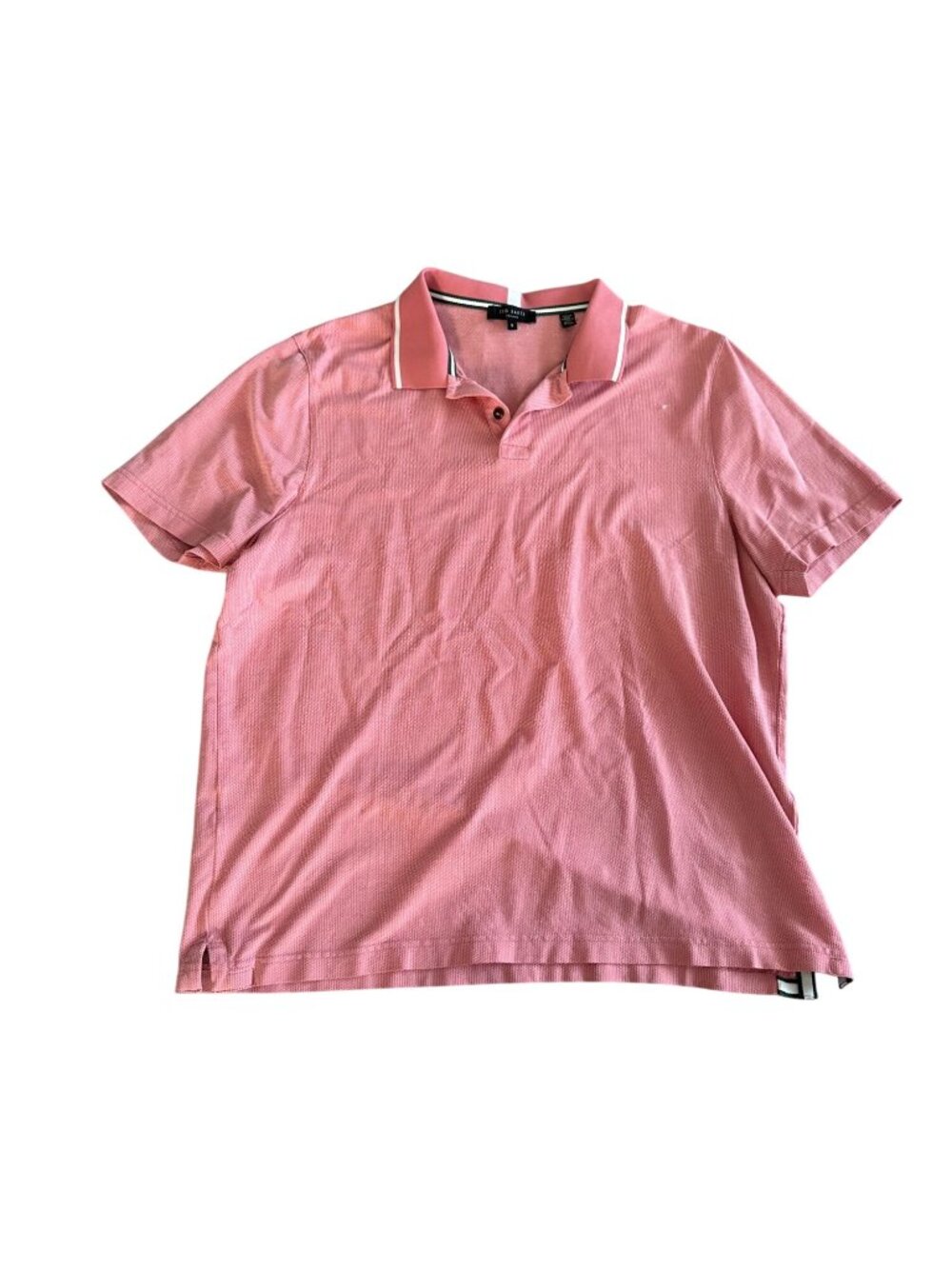 TED BAKER Men’s Coral Peach Polo Shirt Size 5 US XL